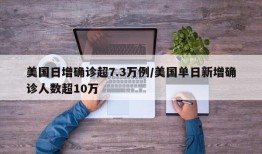 美国日增确诊超7.3万例/美国单日新增确诊人数超10万