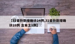 【31省份新增确诊24例,31省份新增确诊28例 含本土1例】