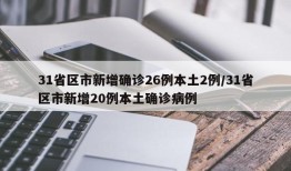 31省区市新增确诊26例本土2例/31省区市新增20例本土确诊病例