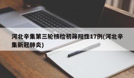 河北辛集第三轮核检初筛阳性17例(河北辛集新冠肺炎)