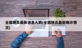 全国肺炎最新消息人数(全国肺炎最新确诊情况)