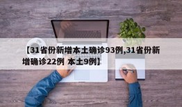 【31省份新增本土确诊93例,31省份新增确诊22例 本土9例】
