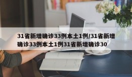 31省新增确诊33例本土1例/31省新增确诊33例本土1例31省新增确诊30