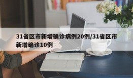 31省区市新增确诊病例20例/31省区市新增确诊10例