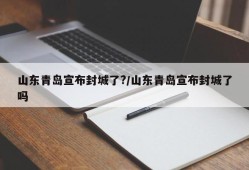 山东青岛宣布封城了?/山东青岛宣布封城了吗