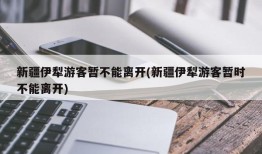 新疆伊犁游客暂不能离开(新疆伊犁游客暂时不能离开)
