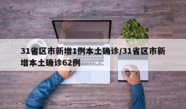 31省区市新增1例本土确诊/31省区市新增本土确诊62例
