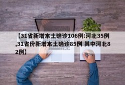 【31省新增本土确诊106例:河北35例,31省份新增本土确诊85例 其中河北82例】