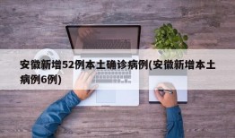 安徽新增52例本土确诊病例(安徽新增本土病例6例)