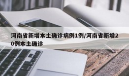 河南省新增本土确诊病例1例/河南省新增20例本土确诊