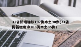 31省新增确诊107例本土90例(31省份新增确诊103例本土85例)
