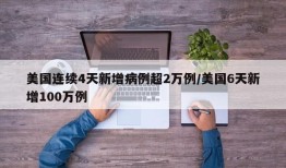 美国连续4天新增病例超2万例/美国6天新增100万例