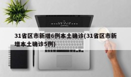 31省区市新增6例本土确诊(31省区市新增本土确诊5例)