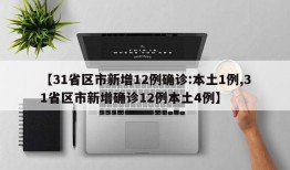 【31省区市新增12例确诊:本土1例,31省区市新增确诊12例本土4例】