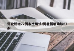 河北新增72例本土确诊/河北新增确诊67例