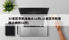 31省区市新增确诊31例(31省区市新增确诊病例31例)