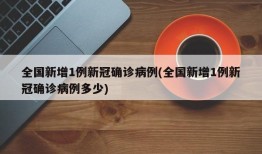 全国新增1例新冠确诊病例(全国新增1例新冠确诊病例多少)