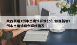 陕西新增1例本土确诊详情公布/陕西新增1例本土确诊病例详细情况