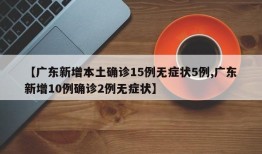 【广东新增本土确诊15例无症状5例,广东新增10例确诊2例无症状】