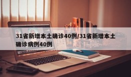 31省新增本土确诊40例/31省新增本土确诊病例40例