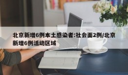 北京新增6例本土感染者:社会面2例/北京新增6例活动区域