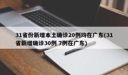 31省份新增本土确诊20例均在广东(31省新增确诊30例 7例在广东)