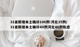 31省新增本土确诊106例:河北35例/31省新增本土确诊48例河北46例轨迹