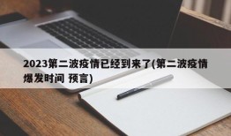 2023第二波疫情已经到来了(第二波疫情爆发时间 预言)