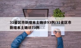 31省区市新增本土确诊93例/31省区市新增本土确诊73例