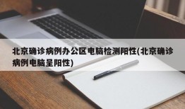 北京确诊病例办公区电脑检测阳性(北京确诊病例电脑呈阳性)