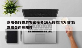 嘉峪关阳性游客密接者26人核检均为阴性/嘉峪关两例阳性