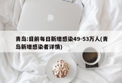 青岛:目前每日新增感染49-53万人(青岛新增感染者详情)