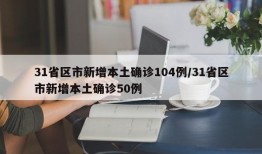 31省区市新增本土确诊104例/31省区市新增本土确诊50例