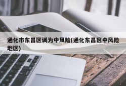通化市东昌区调为中风险(通化东昌区中风险地区)